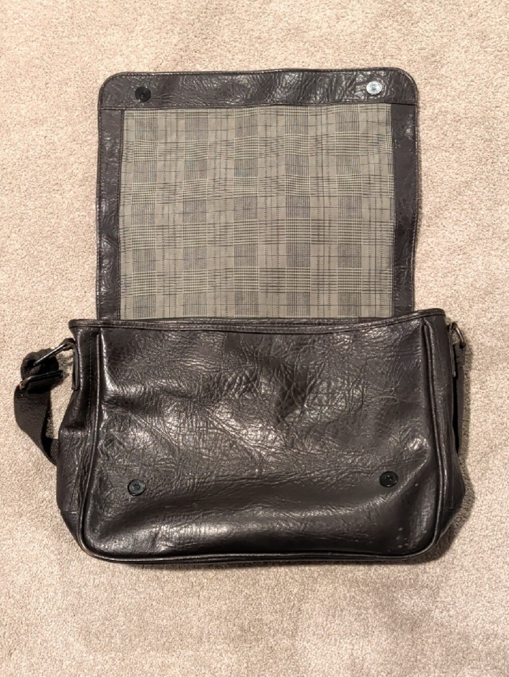 Ted Baker Classic Dark Brown Leather Messenger Bag - Picture 5 of 6